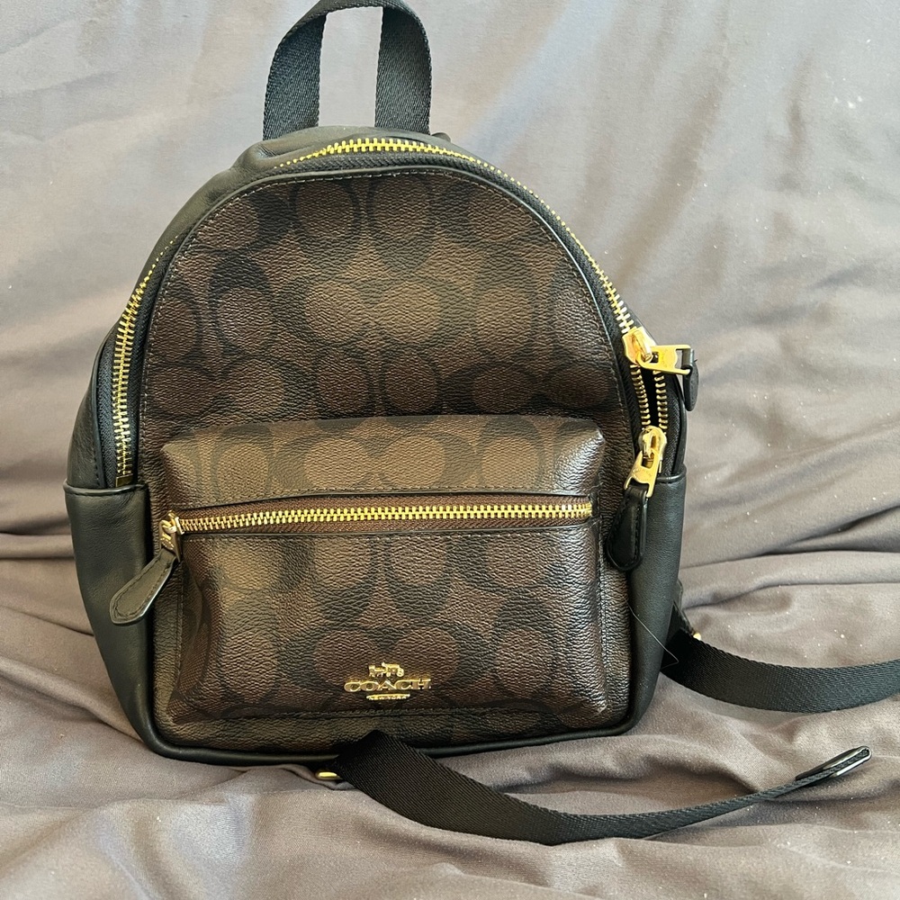 Coach Signature Mini Brown and Black Backpack